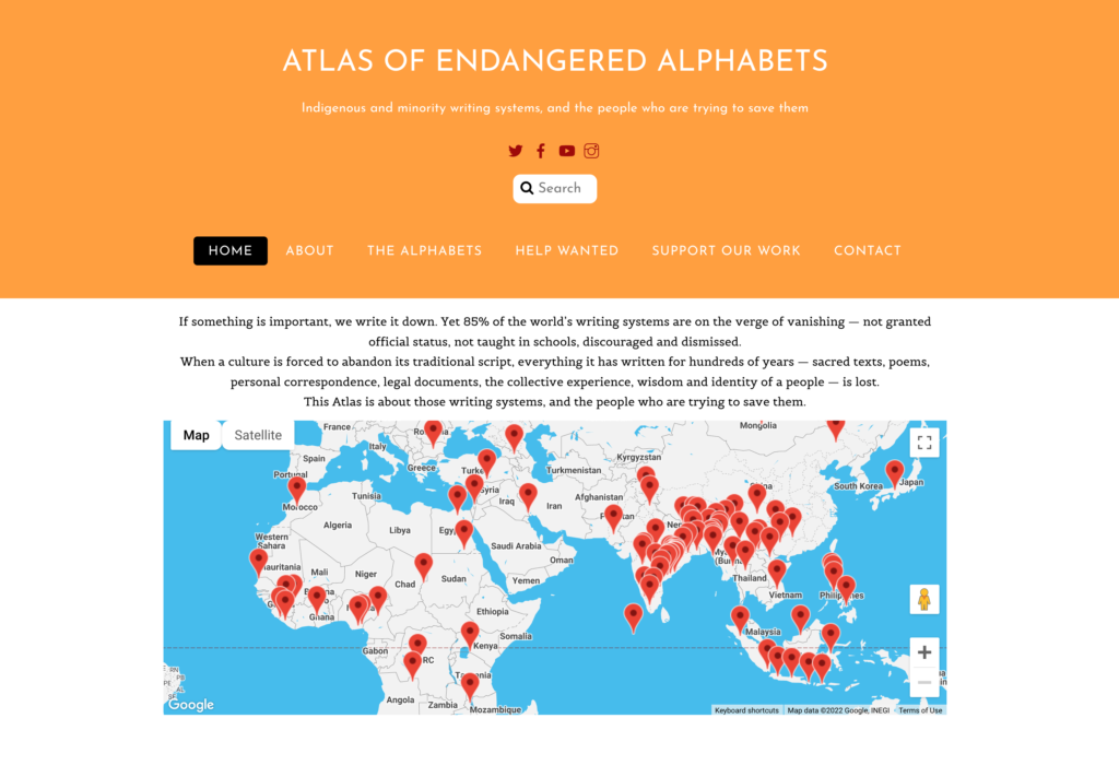 Atlas of Endangered Alphabets Screenshot