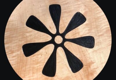 Adinkra symbol in curly maple